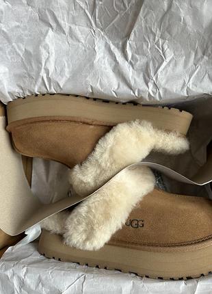 Замшеві тапочки черевики ugg w disquette колір коричневий 38