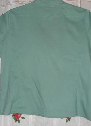 Блуза бирюзового цвета"look"р.16,100%коттон,индия.2 фото