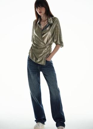 Блуза с металлическим эффектом the bonnie blouse от zara3 фото
