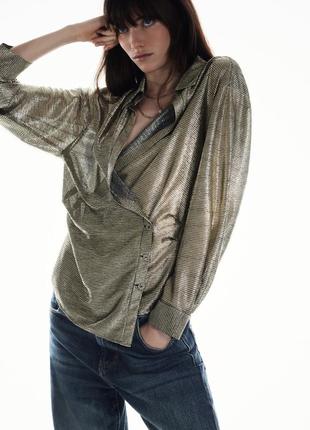 Блуза с металлическим эффектом the bonnie blouse от zara