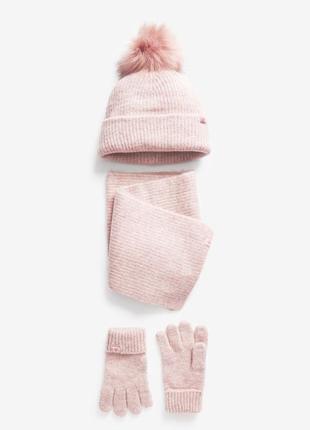 Комплект next ❄️шапка+шарф+рукавички