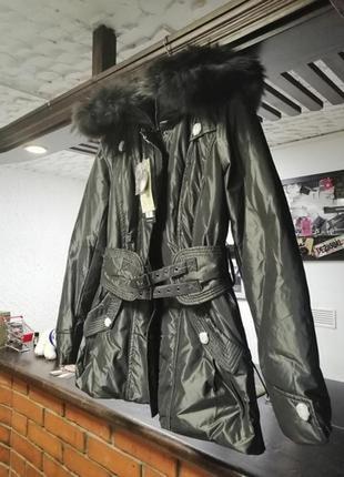 Зимняя женская куртка, пуховая, на капюшоне натуральный мех, отстегивается, бренда savage2 фото