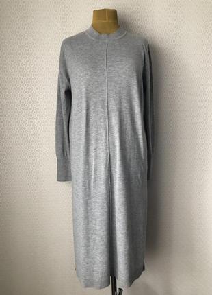 Стильное серое платье свитер / платье гольф от h&m, размер м, реально  s-l