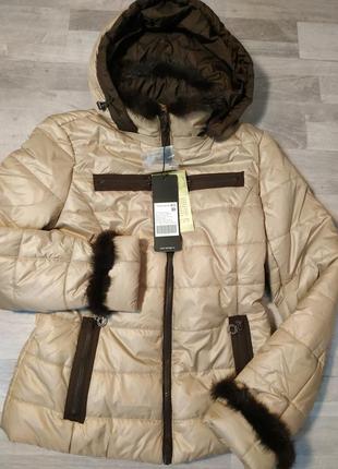 Демисезонная женская куртка, бренд savage,новая, мех натуральная норка, капюшон съемный, размер 42.1 фото