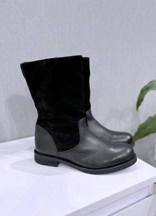 Офигенный замшевые сапоги кожаные