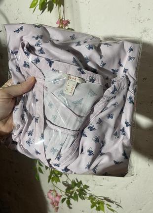 Легкая очень приятная нежно розовая блуза с бабочками из 100% вискозы 🦋 esprit 🦋 р16. подойдет на 46-509 фото