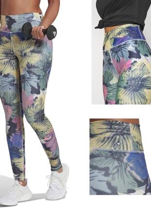 Лосини women adidas te aop leggings multicolor1 фото