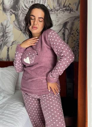 Пижама сиреневого цвета флис махра2 фото