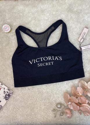 Топ спортивний victoria's secret   m бра чорний з логотипом вікторія сікрет