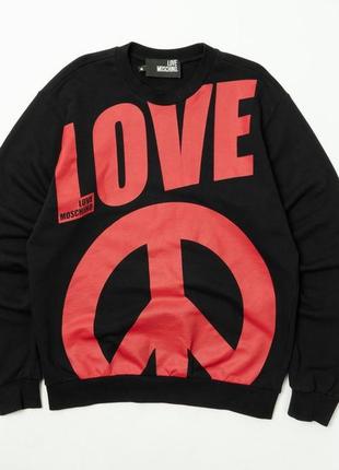 Love moschino black cotton sweatshirt мужской свитшот