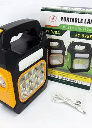 Ліхтар переносний jy-978d-led+12cob, power bank, ліхтар світлодіодний прожектор