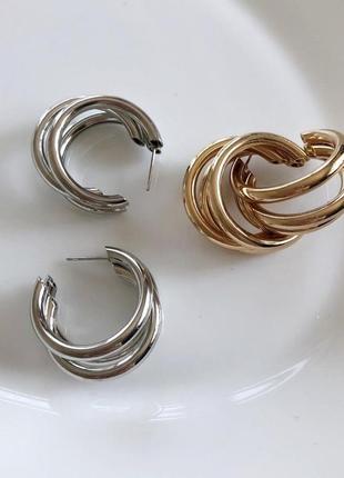 Трендові круглі геометричні сережки
