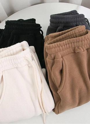 Флисовые штаны джоггеры на резинке6 фото