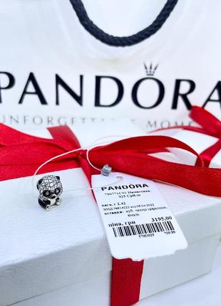 Серебряный шарм пандора 790771c01 сверкающая милая панда пандочка с камнями камни камешки серебро проба 925 новый с биркой pandora2 фото