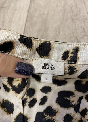 Базовая сатиновая блуза оверсайз леопардовая river island размер 42-44-466 фото