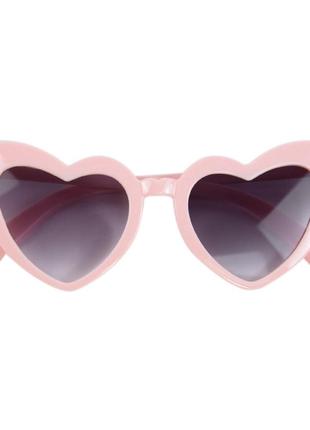 Окуляри жіночі сонцезахисні котяче око серце  в рожевій оправі2 фото