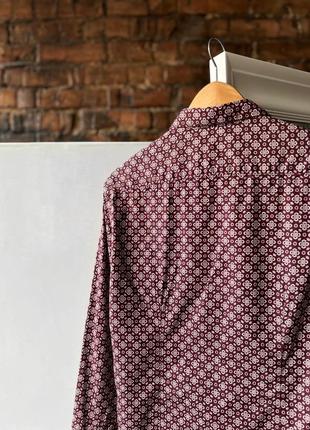 Zara man slim fit printed button long sleeve shirt сорочка на довгий рукав4 фото