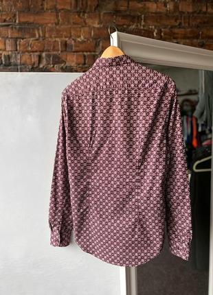 Zara man slim fit printed button long sleeve shirt сорочка на довгий рукав3 фото
