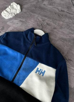 Мужская флисовая кофта helly hansen черный-синий свитшот зима осень2 фото