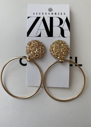 Серьги серьги кольца металлические zara оригинал