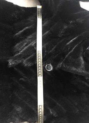 Шуба натуральная норка и мутон меховое пальто черное6 фото