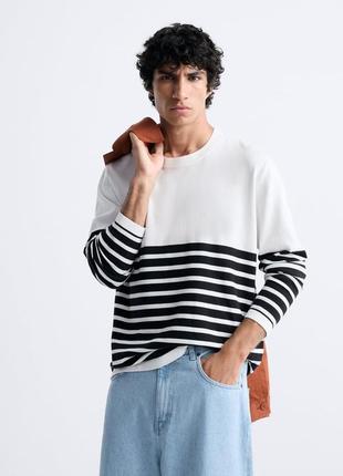 Свитер мужской хлопковый в полоску zara new