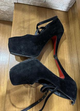 Замшеві туфлі з ремінцями6 фото