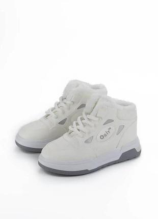 Кроссовки женские белые зимние эко кожа