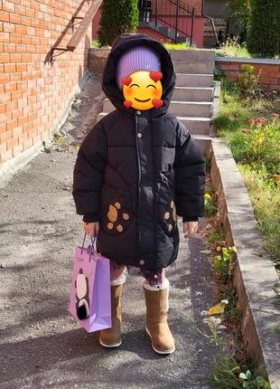 Дитяча куртка, стильний дитячий пуховик з лапками7 фото