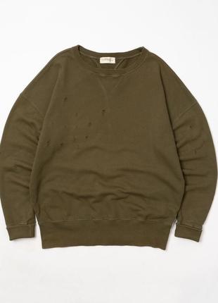 Faith connexion distressed cotton oversized sweatshirt military olive green мужской свитшот