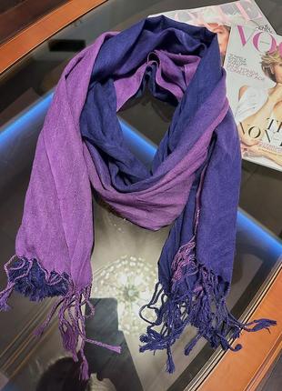 Шарф шарфик палантин фиолетовый шарфик фиалковый большой осенний весенний легкий оригинальный красивый длинный2 фото