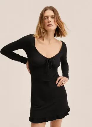 Женское мини платье с длинным рукавом в наличии2 фото