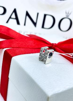 Серебряный шарм пандора 797468 буква н на круглый браслет алфавит буквы серебро проба 925 новый с биркой pandora4 фото