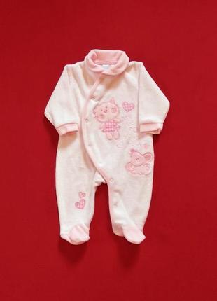 Велюровый, очень нарядный человечек для малыша р.62