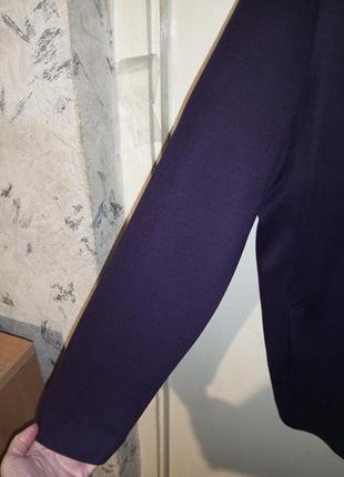 Трикотажный-джерси,сливовый кардиган-пиджак-жакет с карманами,большого размера6 фото