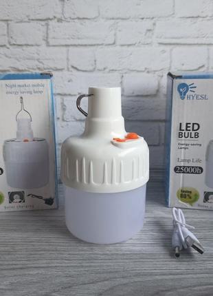 Аварійна лампочка  світлодіодна лампа з акумулятором фонарь led 40w зарядка usb для кемпінгу2 фото