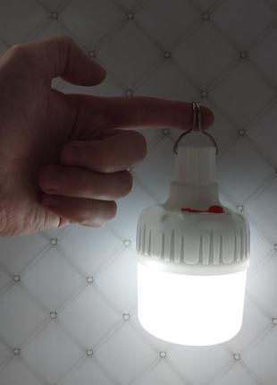 Аварійна лампочка  світлодіодна лампа з акумулятором фонарь led 40w зарядка usb для кемпінгу5 фото