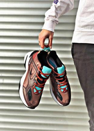 Nike m2k крутые кожаные кроссовки найк коричневый цвет (весна-лето-осень)😍8 фото