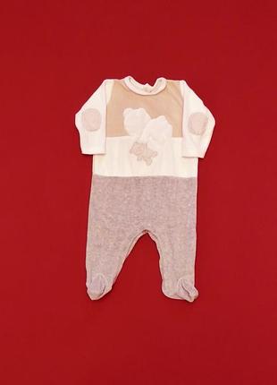 Оригинальный человечек с аппликацией на 3/6 мес