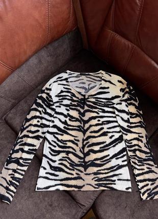 Кашемировый кофта свитер gc fontana оригинальный зверьковый принт3 фото
