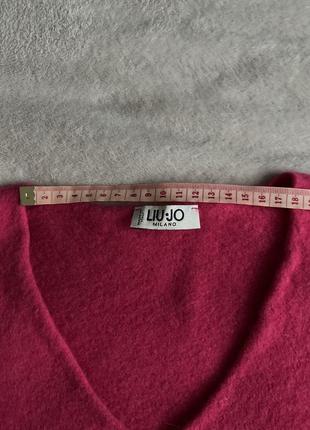 Розовый мягенький кашемировый джемпер свитер шерстяной фуксия liu jo в виде барба10 фото