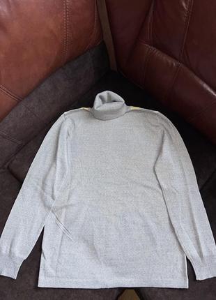 Шерстяной свитер с горлом milar italy оригинальный серый3 фото