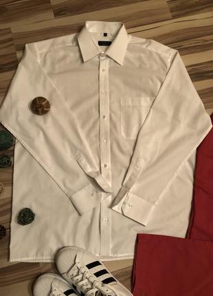 Брендовая белая рубашка, унисекс eterna  (германия🇩🇪)1 фото