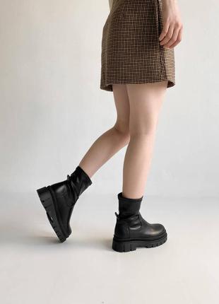Женские демисезонные ботинки из экокожи mei de li черные 39 40 38 37 365 фото