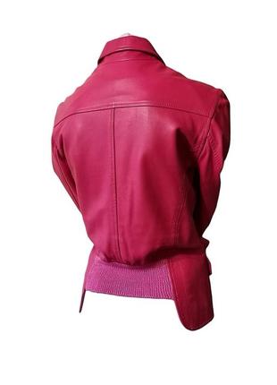 Кожаный бомбер италия куртка кожа кроп бомбер жакет рубашка кожаная куртка - рубашка на подкладке2 фото