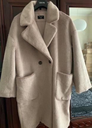 Новое пальто  с имитацией меха оверсайз бренд true religion оригинал