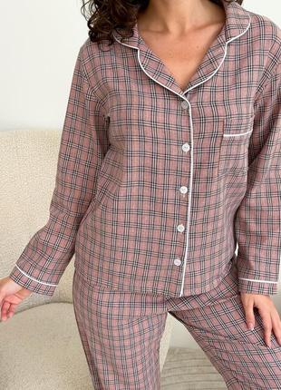 Пижама.женский комплект штаны и рубашка, на пуговицах.3 фото
