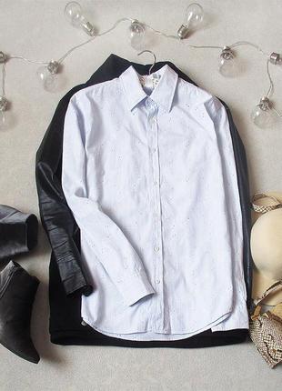 Рубашка в мелкую полоску, с вышивкой, размер 38(10)м, 100% хлопок!!!!2 фото