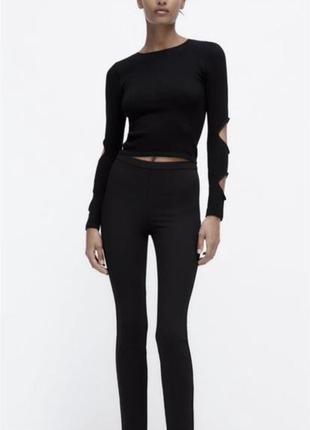 Брюки/ леггинсы zara с разрезами сзади