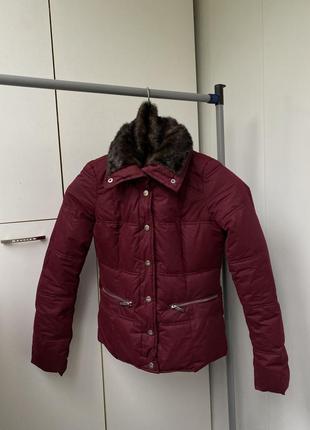 Тепла зимова куртка з натуральним хутром y2k3 фото